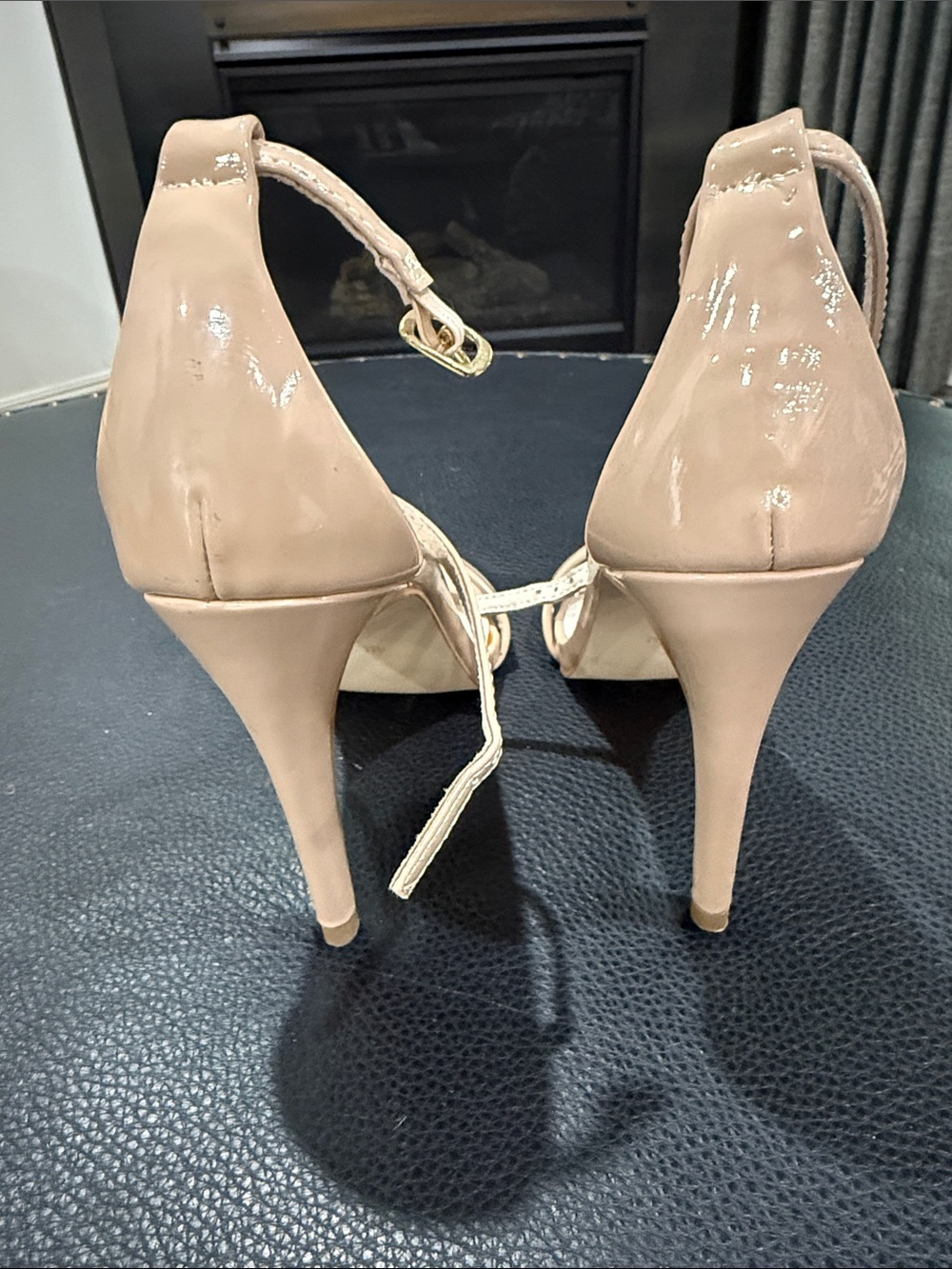 Steve Madden Blush Patent Ankle-Strap Stiletto Sandals - Picture 3 of 3
